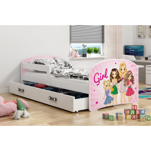 Łóżko LUKI pojedyncze z szufladą  160x80 białe