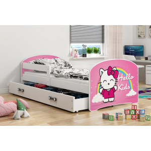 Łóżko LUKI pojedyncze z szufladą  160x80 białe