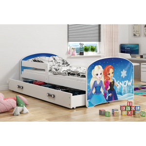 Łóżko LUKI pojedyncze z szufladą  160x80 białe