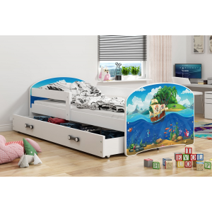 Łóżko LUKI pojedyncze z szufladą  160x80 białe