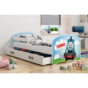 Łóżko LUKI pojedyncze z szufladą  160x80 białe