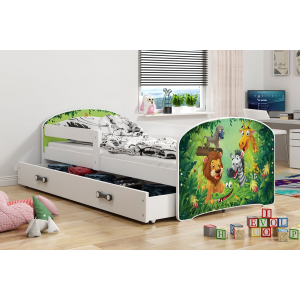 Łóżko LUKI pojedyncze z szufladą  160x80 białe