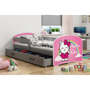 Łóżko LUKI pojedyncze z szufladą  160x80 grafit