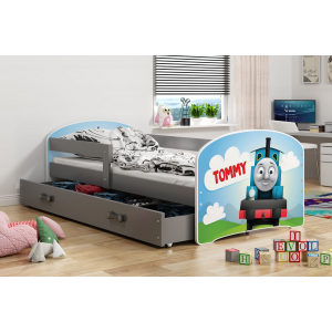 Łóżko LUKI pojedyncze z szufladą  160x80 grafit