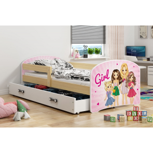 Łóżko LUKI pojedyncze z szufladą  160x80 grafit