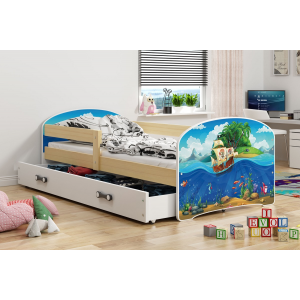 Łóżko LUKI pojedyncze z szufladą  160x80 grafit