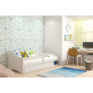 Łóżko SOFIX 1 Pojedyncze Z Szufladą 160x 80 cm Biały