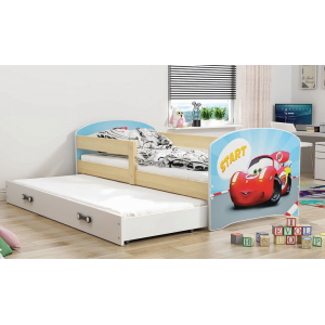 Łóżko LUKI dwuosobowe wysuwane 160x80 sosna