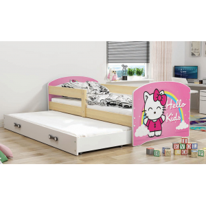 Łóżko LUKI dwuosobowe wysuwane 160x80 sosna