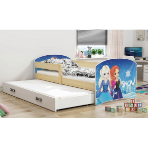 Łóżko LUKI dwuosobowe wysuwane 160x80 sosna