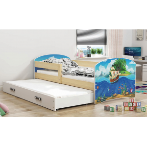 Łóżko LUKI dwuosobowe wysuwane 160x80 sosna