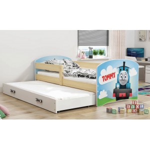 Łóżko LUKI dwuosobowe wysuwane 160x80 sosna