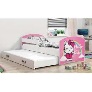 Łóżko LUKI dwuosobowe wysuwane 160x80 białe