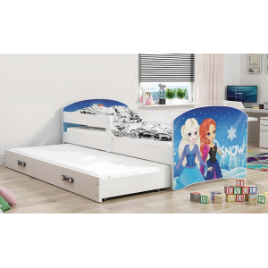 Łóżko LUKI dwuosobowe wysuwane 160x80 białe