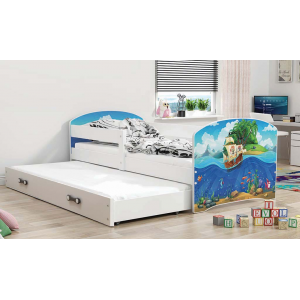 Łóżko LUKI dwuosobowe wysuwane 160x80 białe