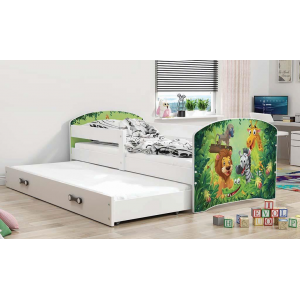 Łóżko LUKI dwuosobowe wysuwane 160x80 białe