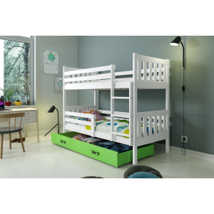 Łóżko piętrowe 2 osobowe CARINO z szufladą 190 x 80 cm