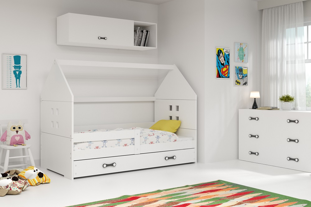 Łóżko domek dziecięce DOMI Z Szufladą 160x80 Białe