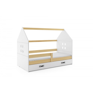 Łożko Dziecięce Jednoosobowe DOMI Z Szufladą 160x80 Sosna