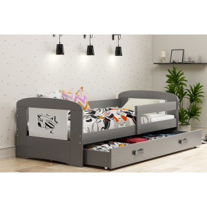 Łóżko FILIP z szufladą 160 x 80 cm grafit