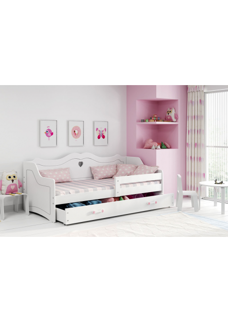 Łóżko Jednoosobowe Dziecięce JULIA 160x80 Biały