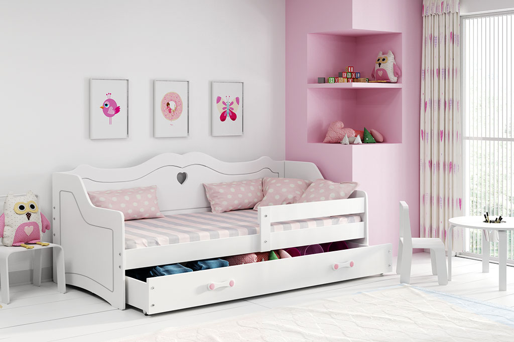 Łóżko Jednoosobowe Dziecięce JULIA 160x80 Biały