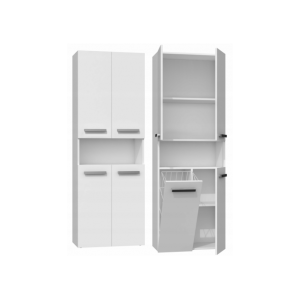 Szafka łazienkowa Nel dk 1k kosz 60cm biel mat