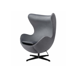 Fotel egg classic velvet black - welur, podstawa czarna