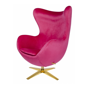 Fotel EGG SZEROKI VELVET GOLD - welur, podstawa złota