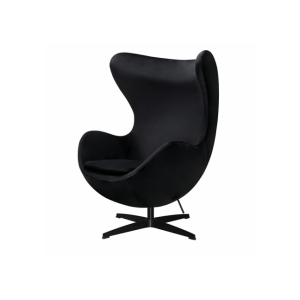 Fotel egg classic velvet black - welur, podstawa czarna