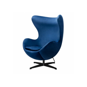 Fotel egg classic velvet black - welur, podstawa czarna