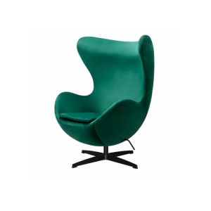 Fotel egg classic velvet black - welur, podstawa czarna