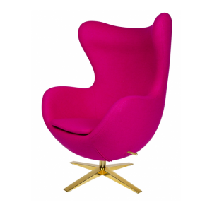 Fotel EGG SZEROKI GOLD - wełna, podstawa złota