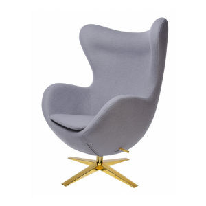 Fotel EGG SZEROKI GOLD - wełna, podstawa złota