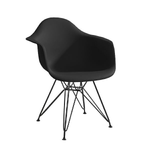 Fotel dar black - polipropylen, podstawa czarna