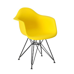 Fotel dar black - polipropylen, podstawa czarna