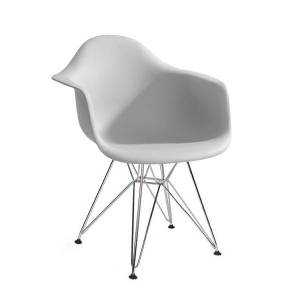 Fotel dar silver - polipropylen, podstawa chromowana