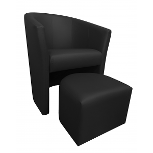 Fotel Club z podnóżkiem eko-skóra