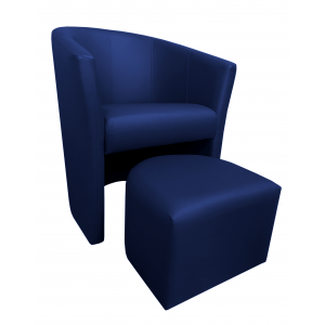 Fotel Club z podnóżkiem eko-skóra