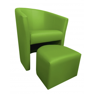 Fotel Club z podnóżkiem eko-skóra