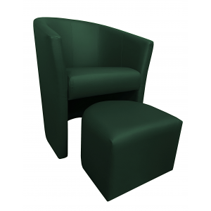 Fotel Club z podnóżkiem eko-skóra