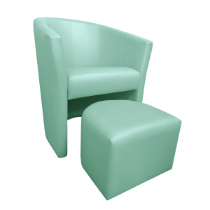 Fotel Club z podnóżkiem eko-skóra