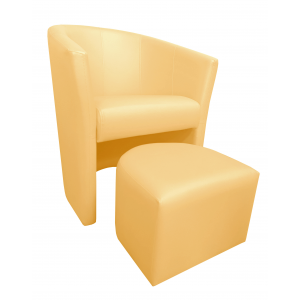 Fotel Club z podnóżkiem eko-skóra