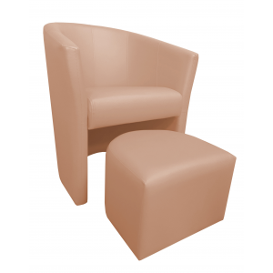 Fotel Club z podnóżkiem eko-skóra