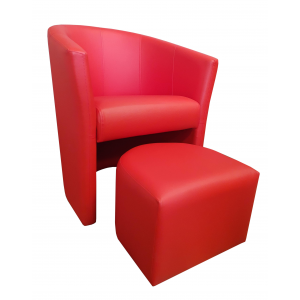 Fotel Club z podnóżkiem eko-skóra