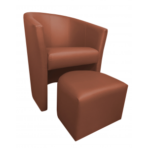 Fotel Club z podnóżkiem eko-skóra