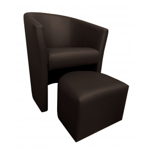 Fotel Club z podnóżkiem eko-skóra